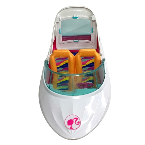 Barbie Toy Vehicle LOT 16" Yacht Ocean View Boat AND Snowmobile - Pink & White - Picture 11 of 16